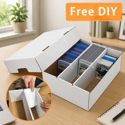 Heavy Duty Cardboard Trading Card Storage Case Corrugated Card Organizer for Collectible Card Protection
