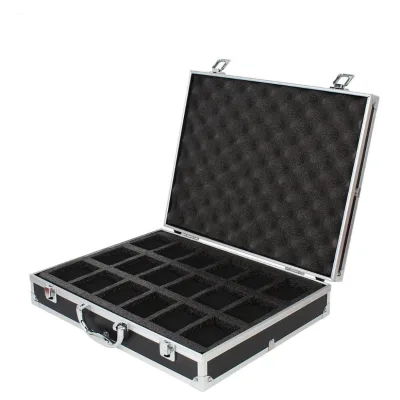 Portable Large Capacity Aluminum Watch Storage Box Holds 18 Watches Durable Watch Briefcase with Shockproof Waterproof Features