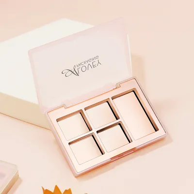 Alovey Cosmetic Containers Frosted Rose Gold Eyeshadow Packaging Private Label Empty  Plastic Eyeshadow Palette