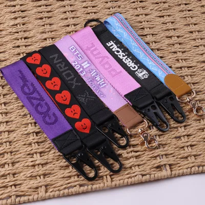 Custom Woven Logo Nylon Lanyards Keychain for Promotional Gifts Personalized Short Straps Factory Wholesale Price Small MOQ