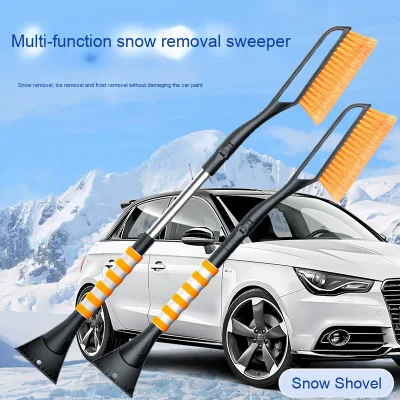 Multifunctional Car Snow Shovel Telescopic Three-in-One Ice Removal Brush Winter Car Supplies