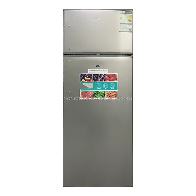 206L Gray Refrigerator 220V 50HZ Double Doors with Lock No Frost Freezer Lower Watt Energy for Household Hotel Department Use