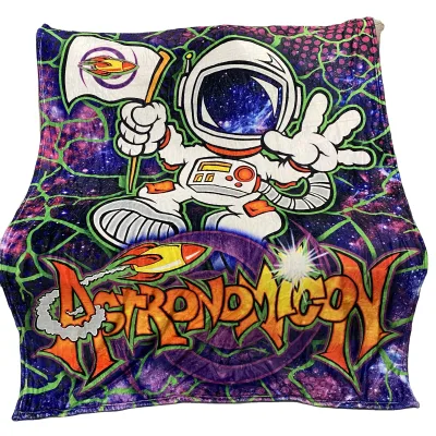 Custom 50*60 Inch Soft Flannel Astronomical Space Blanket Fleeced American Wearable Portable Sublimation Technique Cartoon Logo