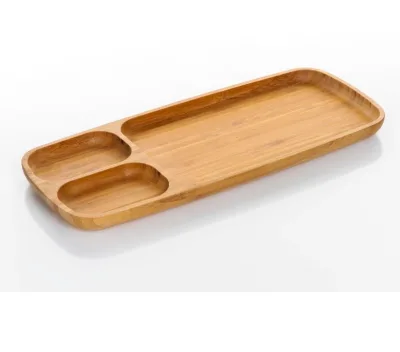 HOT SALE multi-compartment bamboo bowl Natural Bamboo Wooden Bowl Handmade Customizable Fruit Salad Bowl for Kitchen