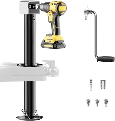 5000 Lbs A-Frame Trailer Jack Alloy Steel 20-24V Cordless Drill Compatible 23" Lift