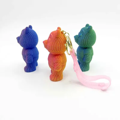 3D Printed 10cm Strawberry Bear Keychain Bag Accessories Pendant Cartoon Creative Keychain