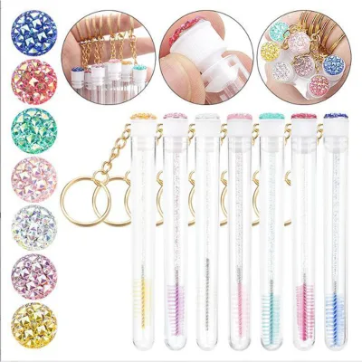 2025 Best Selling Micro Retractable Eyelash Brush New Design Makeup Disposable Brush with Cover Lid Plastic Material