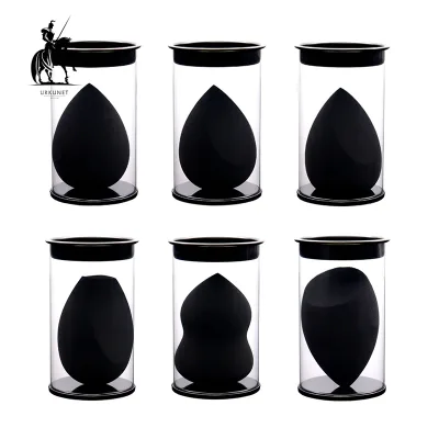 Private Label Soft Black Makeup Sponge Blender Drop Face Sponge for Makeup with Container