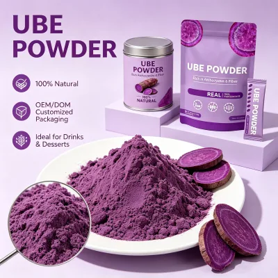 OEM Customized Private Label 100% Pure Organic UBE Powder Free Sample Purple Yam Powder ForBakery Beverage Dessert Manufacturer