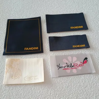 Clothing Labels Manufacture Customized Clothes Woven Label Fashion Brand Name Design Soft Cut Neck Label for Shirt