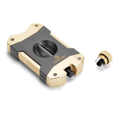 Portable Cigar Cutter with Hole Punch Multi-function Single Blade V Cut Cigar Cutter Drill Cuban Cigar Accessories