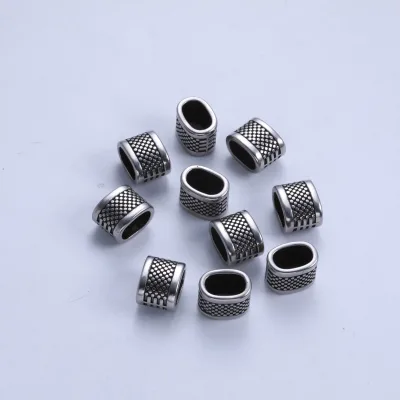 Stainless Steel Dotted Dot Slider Spacer Beads Heart Flower Crown Skull Bead Charm DIY Jewelry Leather Cord Bracelet Findings
