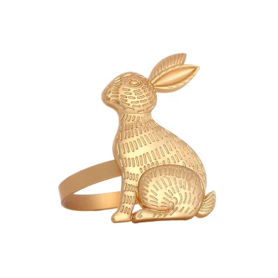 IN STOCK Lovely Rabbit Animal Metal Easter Festival Napkin Ring for Spring Season