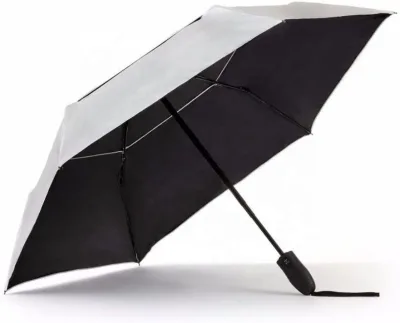 Anti-Retracting UV Pongee Umbrella Travel Sun Protection UPF50+ Silver Coating Fully-Automatic Heavy Duty Business Gifts