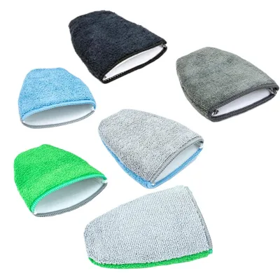 Scratch Free Eco-friendly Auto Microfiber Wash Mitt Wax Applicator Soft Comfortable Sponge Pad Car Detailing Fingertip Ceramic