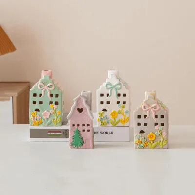 Porcelain Led House Ceramic  Christmas Village House for Christmas Decor House
