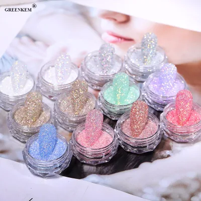 12 Colors Auroras Sandy Suger Powder Nail Art Acrylic Fairy Powder Chrome Nail Powder