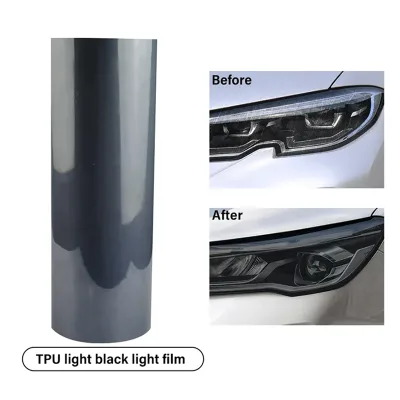 0.3*15m Light Gray Brown TPU Headlight Protective Film Anti Scratch Self-Adhesive Block Tint Car Wrap Protection Headlight Film