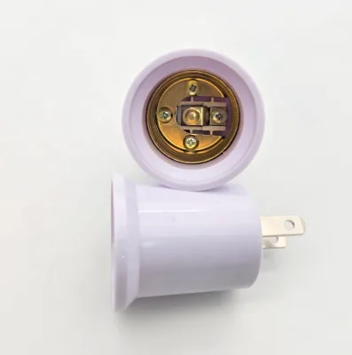 US to E27 LED Bulb Adapter 2Pin White Plastic Plug Converter Base Lamp Holder Bulb Screw Light Socket for Home Made in America