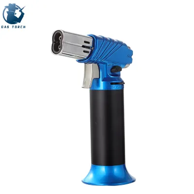 Gf-908 Double Jet Flame Adjustment Aluminum Kitchen Gun Shaped Gas Butane Torch Lighter