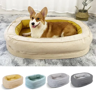 Washable Waterproof Eco-Friendly Premium Luxury Pet Bed Orthopedic Memory Foam Dog Cat Oval Animal Sleeping Bed