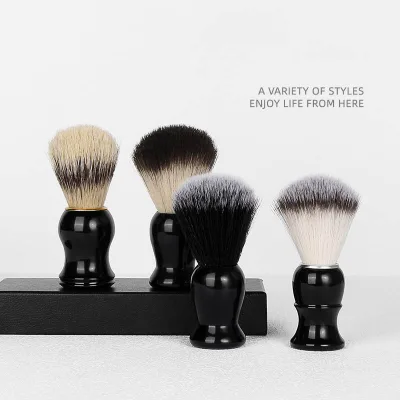 Wholesale Barber Eco Friendly Soft Hair Face Cleansing Pure Nylon Brush Beauty Tools ABS Handle Beard Shaving Brush for Men