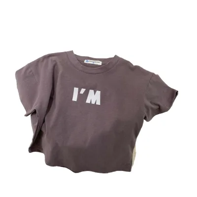 Summer New Milled Cotton Plain Short-sleeved Children's T-shirt Simple Fashion Summer Dress for Boys Girls Casual Style Solid