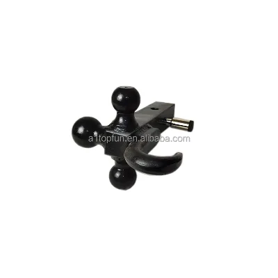 Trailer Hitch Hollow Shaft Triple Ball Mount - Black