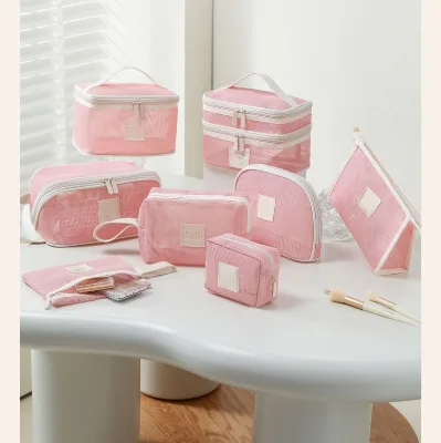 High-End Mesh Toiletry Bag Large Capacity Waterproof Hand-Carrying Simple Modern Design with High-Looking  Bag