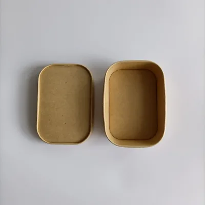 Disposable Brown Kraft Paper Noodle Bowl 12 Oz 16 Oz Oil/Water Proof Microwave Safe with Sauce Cup Insert Lid