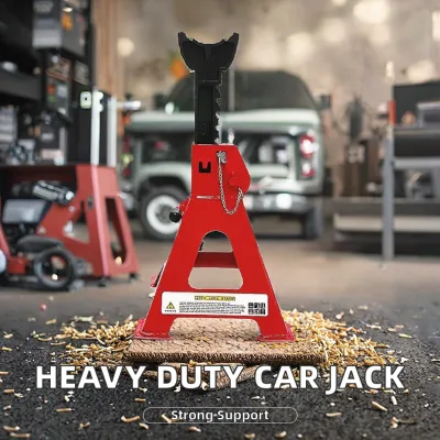Steel Hydraulic/Mechanical Ratchet Car Jack Stands (3/6/12-Ton Capacity) Powder Coated 6-Month Warranty