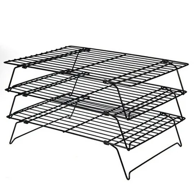 3-Tier Stackable Bakery Folding Wire Racks for Home Kitchen Baking Cooling Rack Set