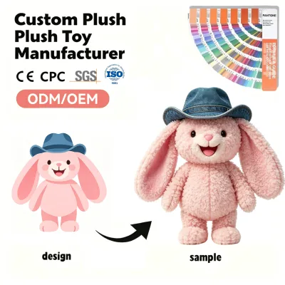 Custom Cute Pink Bunny Plush Toy ODM OEM Soft Stuffed Rabbit Plush Toy for Kids