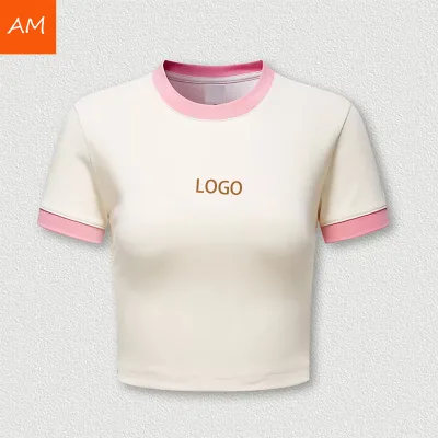 Y2K Hot Girls Plain Top Woman Sexy T-shirt Cotton Crop Top Shorts Sleeve Crop Top