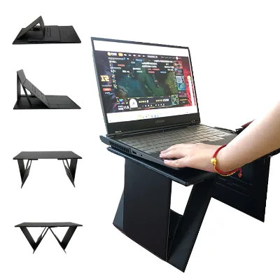 Adjustable Multifunctional Portable Desktop Computer Stand with Lifting Table Foldable PU Notebook Stand Surface Material PU