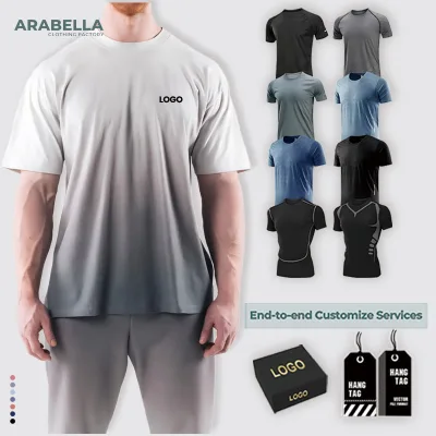 Arabella 2026 Custom Logo Summer Lightweight Activewear Sport Plus Size Premium Bulk Acid Wash Oversized T-Shirt for Men