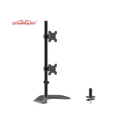 Factory Wholesale Height Adjustable PC Double Monitor Stand High Quality Mount Free Standing Dual Monitor Stand