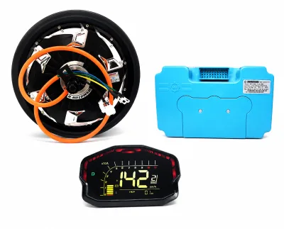 3000W 72V QS 12 Inch Hub Motor Kit with ND72450 Controller LCD Display Electric Motorcycle Conversion Kit