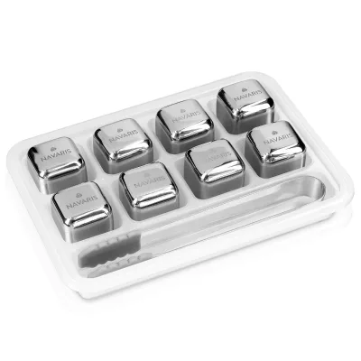Custom Engraved Reusable Stainless Steel Wine & Whiskey Ice Cubes Cooling Stones for Bar Drinkware Accessories