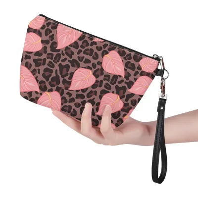 Floral Anthurium Cosmetic Bag - Waterproof Makeup Pouch Travel Organizer Personalized Makeup Pouch Custom