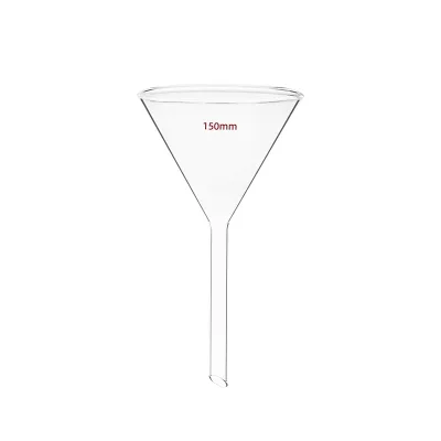 Short Stem Glass Funnel Triangular Shape Conical Funnel Laboratory 40mm 50mm 100mm Glassware Direct Manufacturer OEM Is Accepted