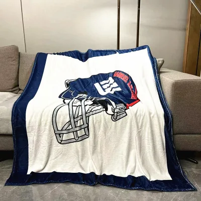 Eco-friendly Modern Flannel Fleece Company logo Custom Print Blanket