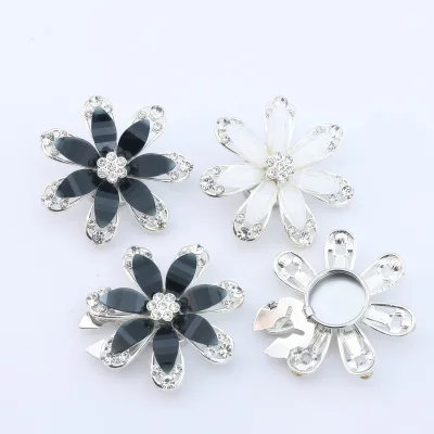 CLARMER Shirt Button Rhinestone Brooch Clasp Hollow Cufflinks Turtle Clip Fastener Set for Women and Girl