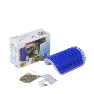 Massage Cat Corner Self Groomer Brush Cat Corner Brush Scratcher to Shedding Fur