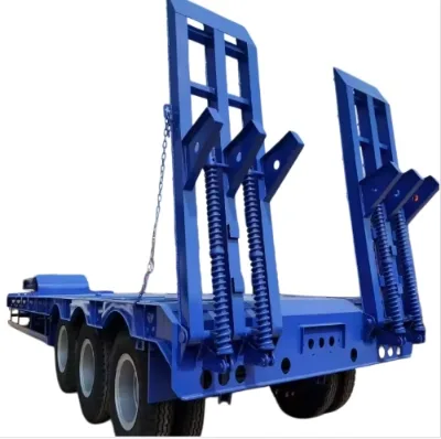 Factory Direct Heavy Duty Carbon Steel Semi Trailer 3 Axle Flatbed 60 Ton Payload for Excavator Transport KLF Brand Good Price
