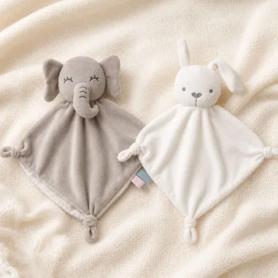 Soft and Skin-Friendly Safe Non-Toxic Plush Toy Comfort Blanket for 0-24 Months Bagged Packaging