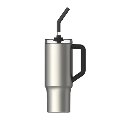 Mijia Handle Straw 316 Insulated Stainless Steel Hydration Sport Bottle,Cup Holder Compatible for Travel ICE 40OZ Tumbler