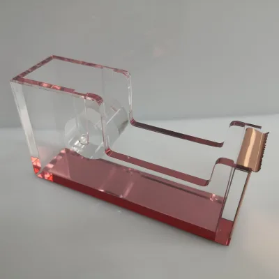 Premium Quality Stylish Mirror Rose Gold Clear Acrylic Tape Dispenser Office Supplies