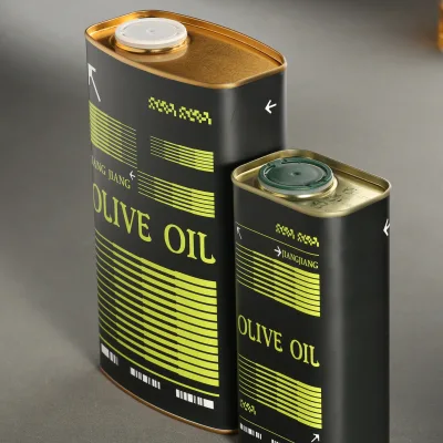 Custom Gold Sliver Rectangle Hot Selling Products 2024 Food Grade Olive Oil Tin Metal Tin Can for Olive Oil