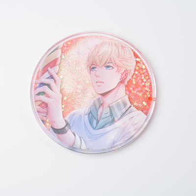 Customized quicksand acrylic coasterscartoon character coastersquicksand heat insulation padstable coasters